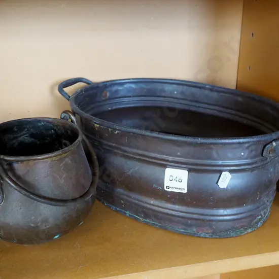 copper pot, double handled boiler L290