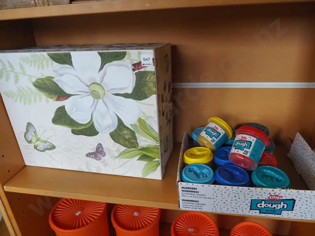 decorative storage box, tubs of Play Dough Image 1++