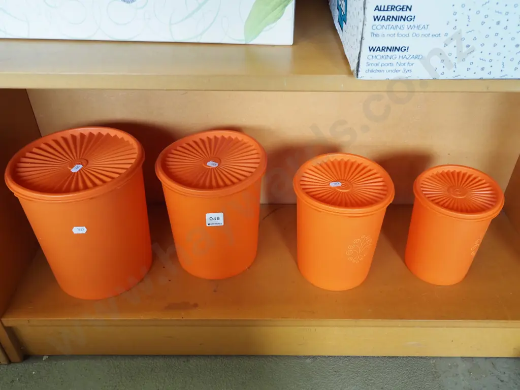 retro orange tupperware canisters Tallest H220 Image 1++