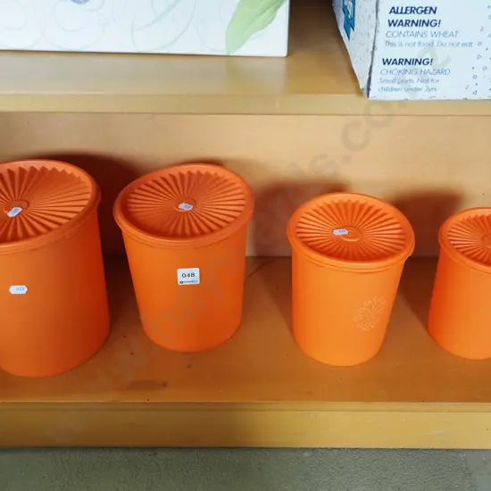 retro orange tupperware canisters Tallest H220