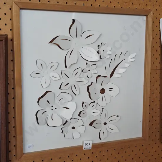 pressed and cut tin floral art