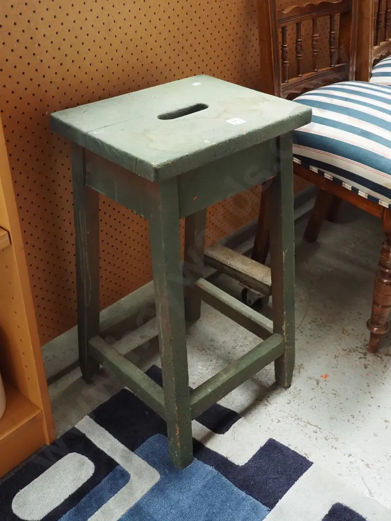 green wooden stool Image 1++