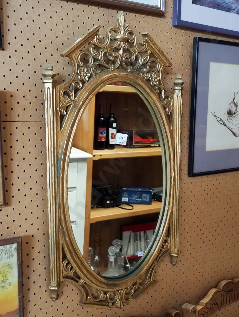 ornate gilt framed wall mirror H700 Image 1++