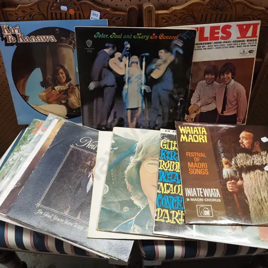 stack of Maori and other LPs