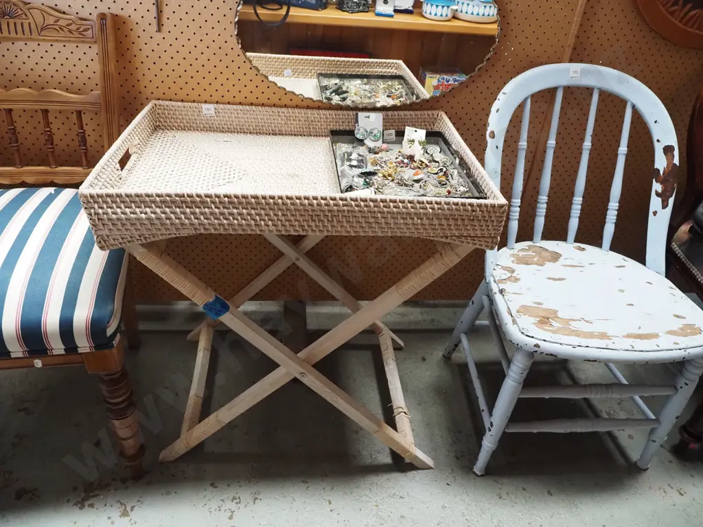 cane butler's tray and stand Image 1++