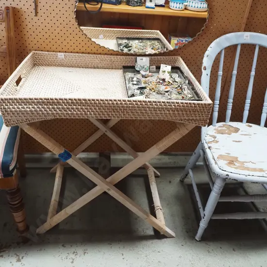 cane butler's tray and stand