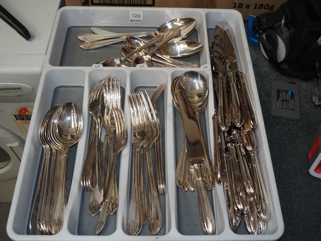 tray of Sheffield plated cutlery Image 1++