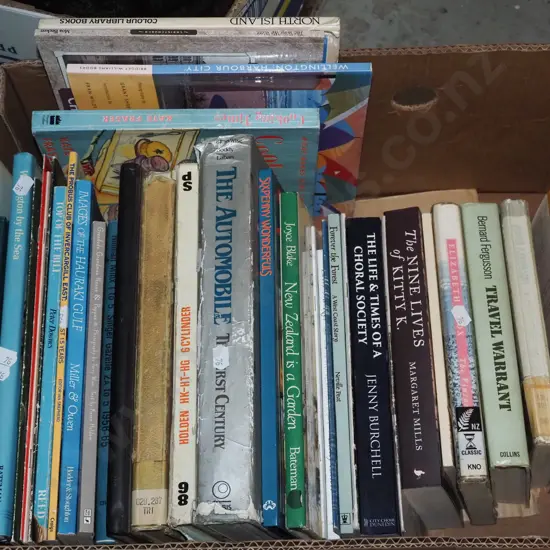 box of various books