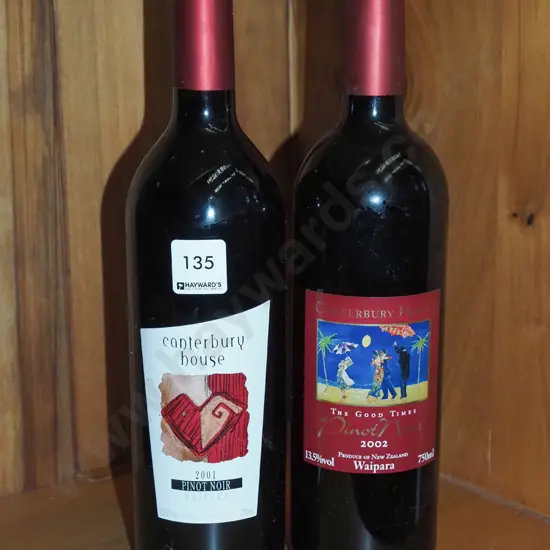 2x bottles of Canterbury House pinot noir- 2001,2002