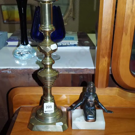 brass candlestick, Egyptian figurine Tallest H305