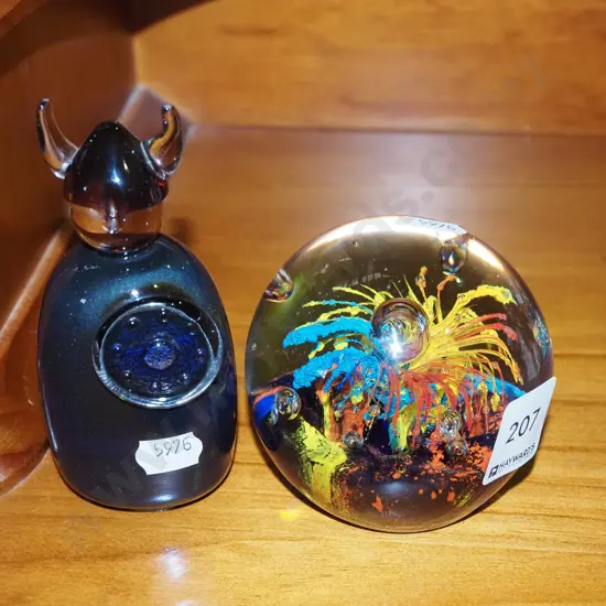 glass viking figurine, paper weight Viking H120