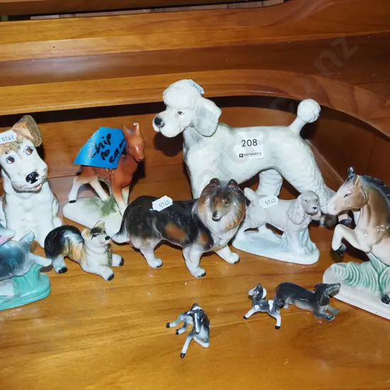 various dog and other figurines Tallest H160