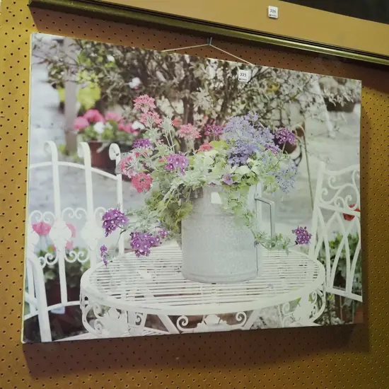 print on canvas - flowers and outdoor table