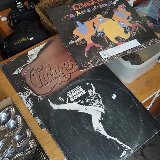 LPs; David Bowie, Queen, Chicago