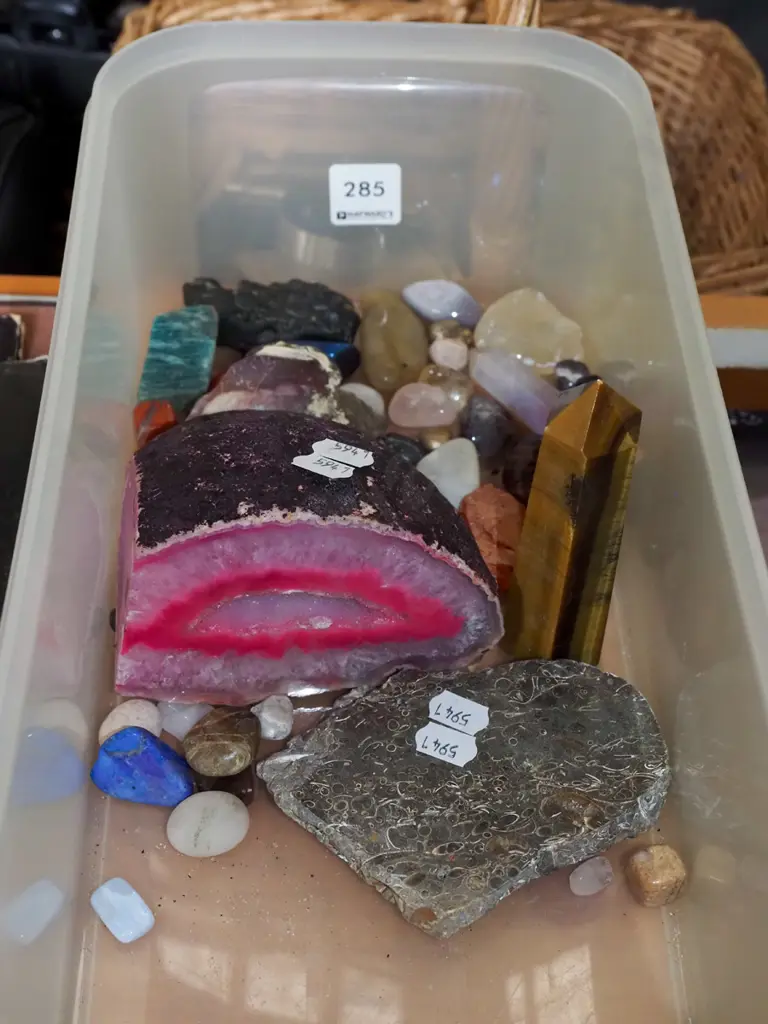 tub of polished gemstones Image 1++