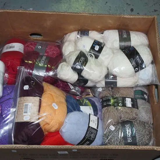 box of knitting yarn
