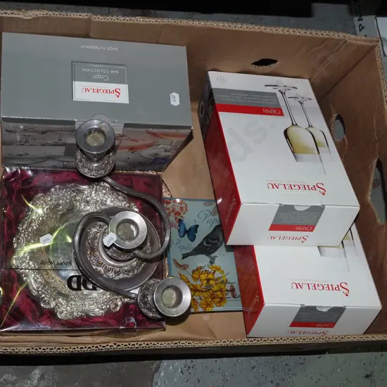 box; plated ware, glass ware