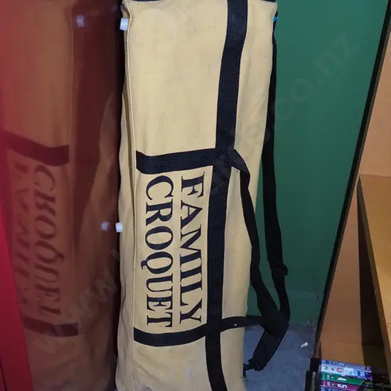 family croquet set in carry bag