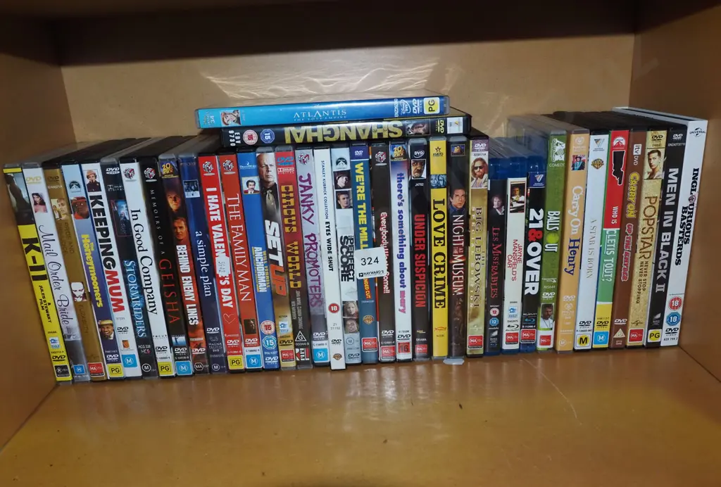 shelf of DVDs Image 1++