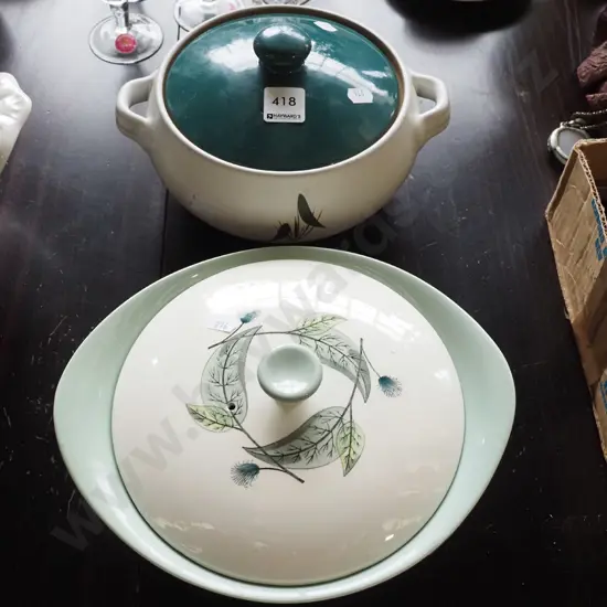 Denby green wheat casserole, Wedgwood Wood Berry vege