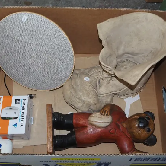 box; speaker, wi-fi repeater, boot jardiniere etc