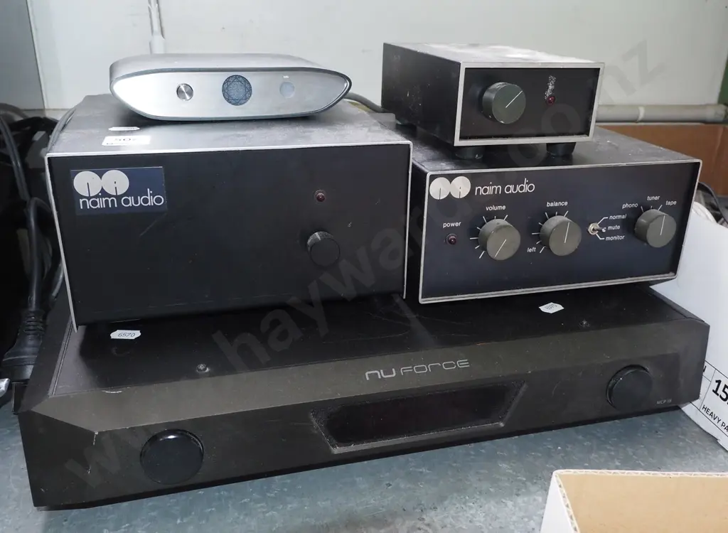 Reltx5 sub base speaker Nuforce processor, naim audio components, box of cables Image 1++