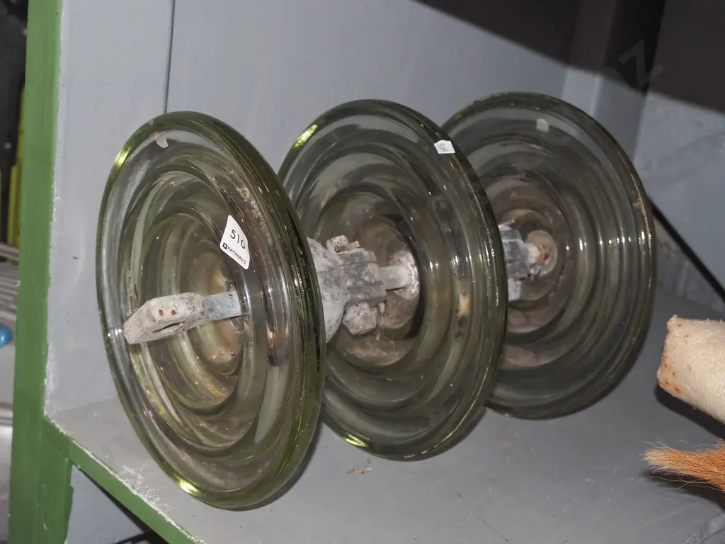 large glass and metal insulator Image 1++