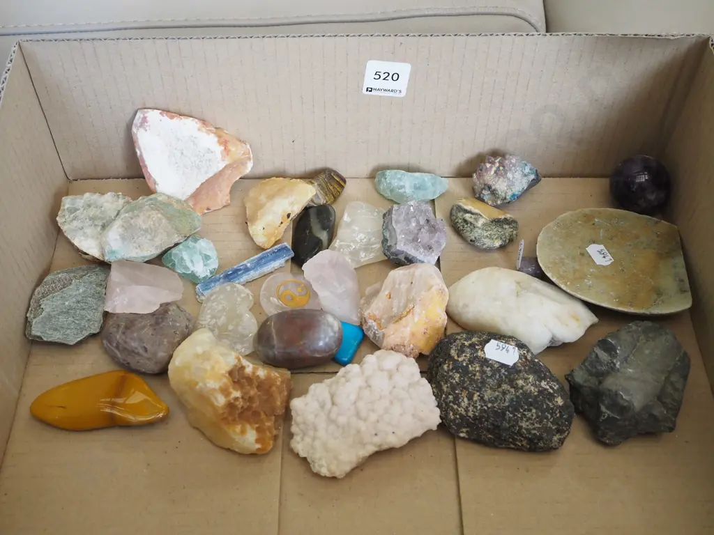 box of polished stones and crystals Image 1++