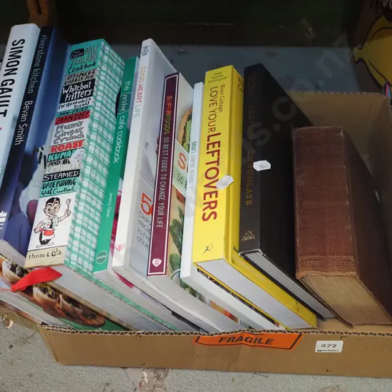 box of cookbooks