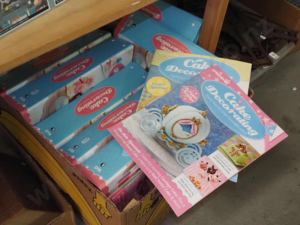 box of cake decorating magazines and folders Image 1++