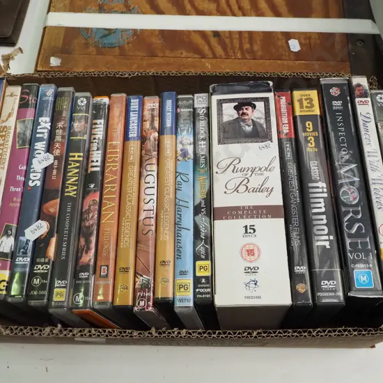 box of DVDs