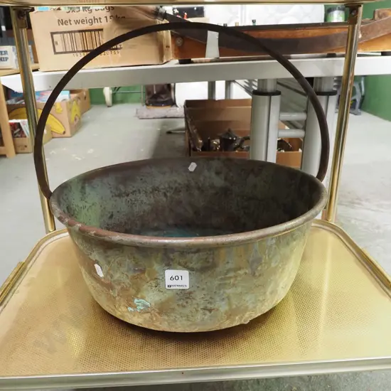 beaten copper jam pan