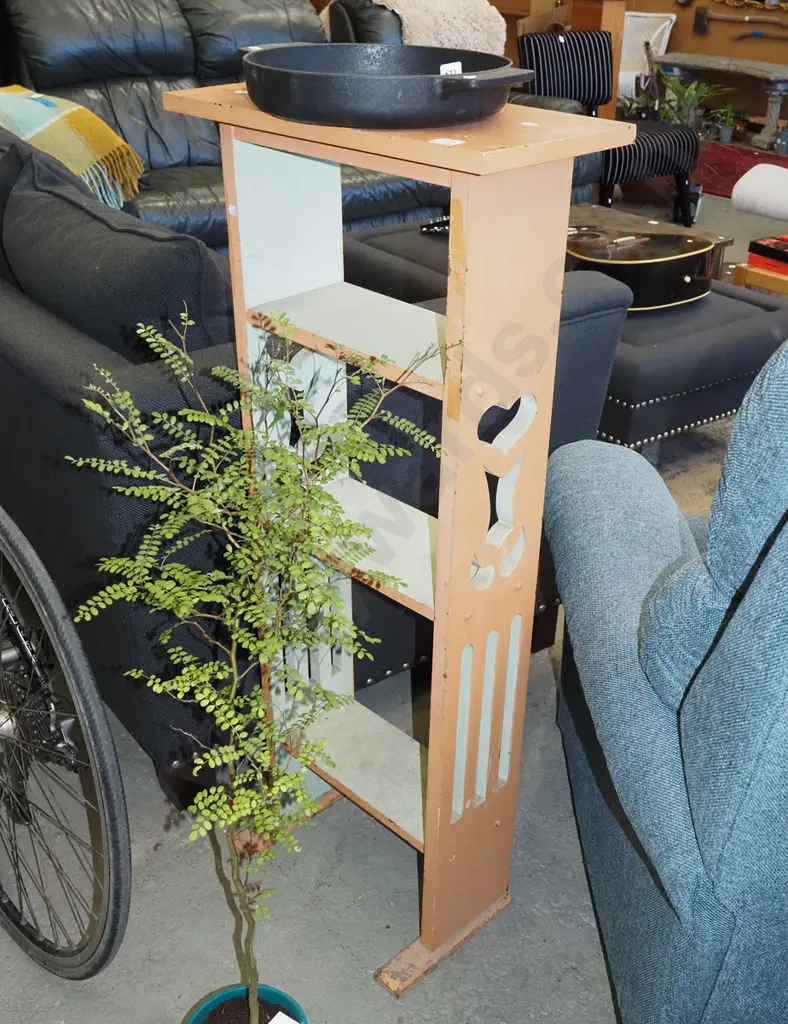 hand painted wooden freestanding shelves H990 W450 D240 Image 1++