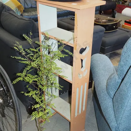 hand painted wooden freestanding shelves H990 W450 D240