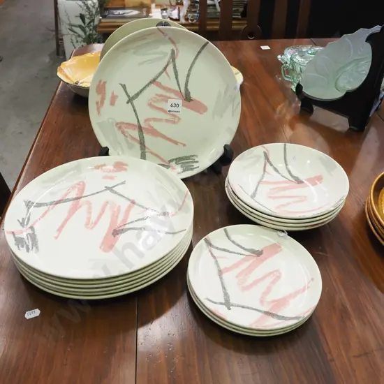 Crown Lynn graffiti plates and bowls