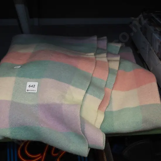 checked woollen blanket