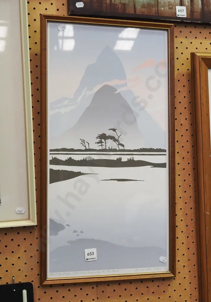 framed Malcolm Warr print - Mitre Peak Image 1++