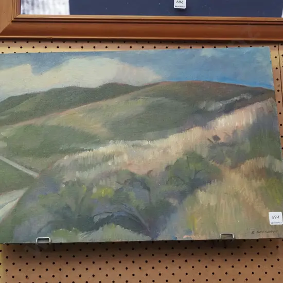 Els Noordohf unframed oil on board - landscape