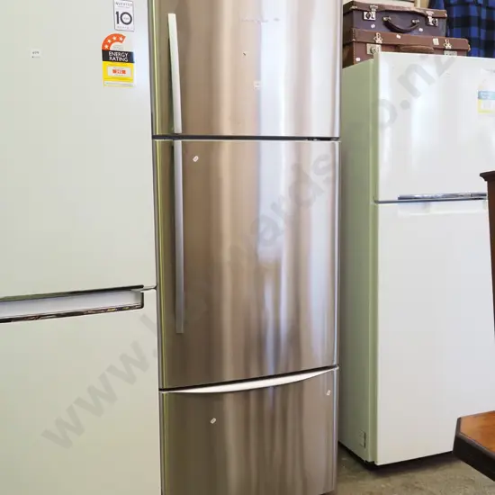 anodised F&P 2 door, 1  drawer fridge/freezer - freezer needs a clean H1695 W630 D660