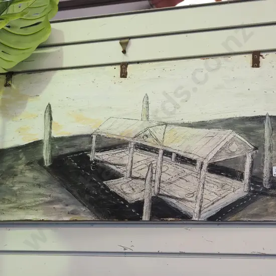 oil on board - pavilion