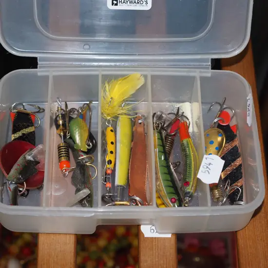 small plastic organiser, fishing lures