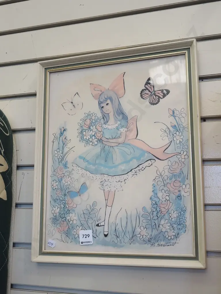 framed print - girl in garden Image 1++