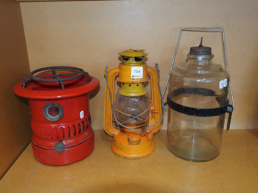 kerosene camp stove, hurricane lantern, kerosene fuel dispensing bottle Image 1++