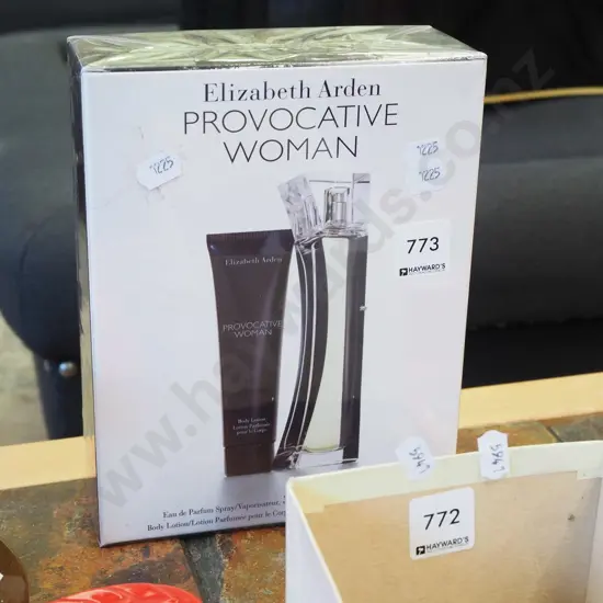 box; Elizabeth Arden provocative women eau de parfum and body lotion set