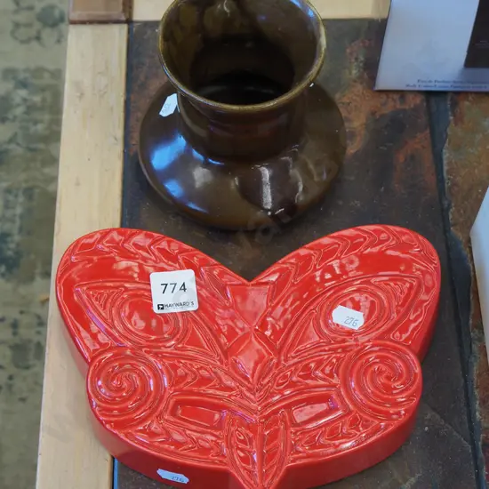 wall mounted ceramic tiki, vase  H110