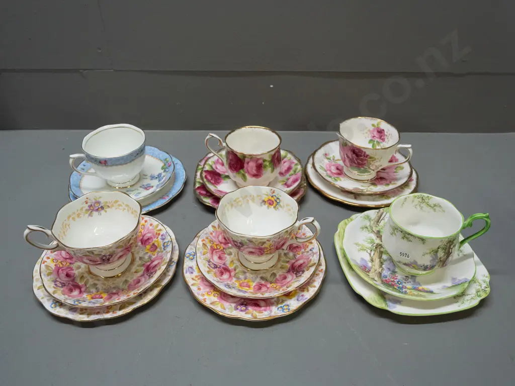 6 Royal Albert trios - 2 Serena, American Beauty, Greenwood Tree, Bluebell etc. Image 1++