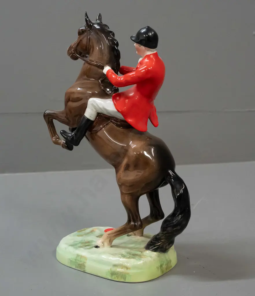 vintage Beswick hunting gent on rearing horse figurine H-245 Base L-120 Image 1++