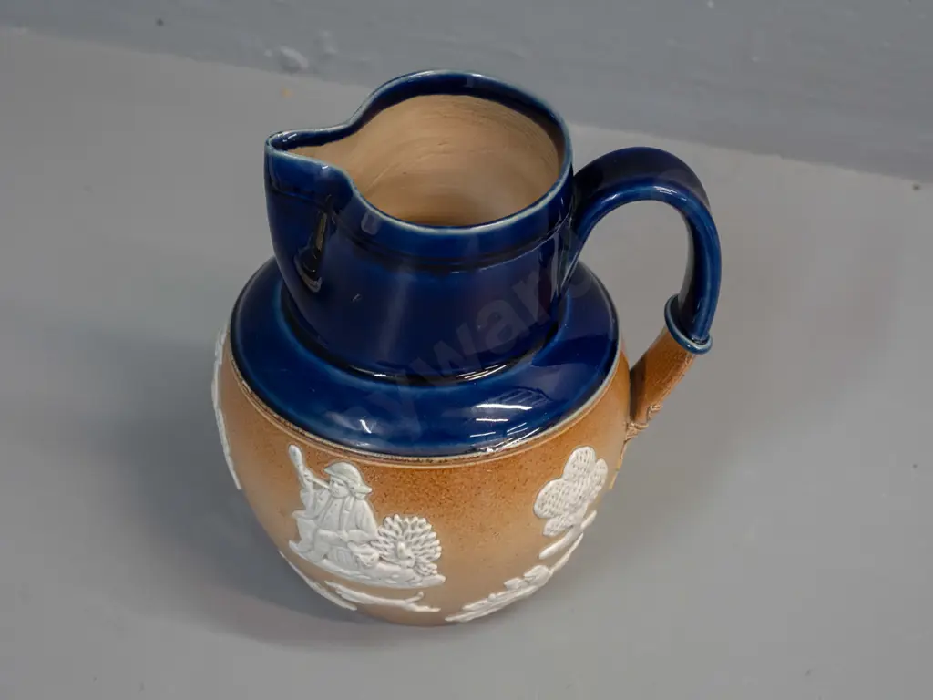 vintage Royal Doulton Lambeth jug with applied hunting scene decoration - marked 1492 on base. H-170 Image 1++