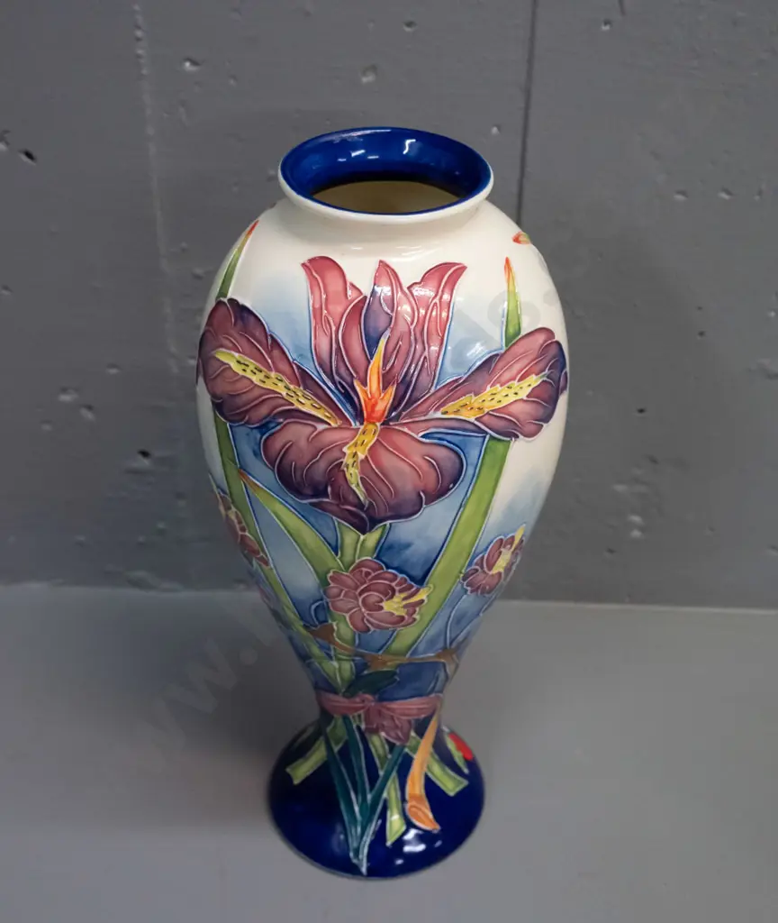 Moorcroft-style tube-lined floral vase with Old Tupton Ware crown logo on base H-280 Image 1++