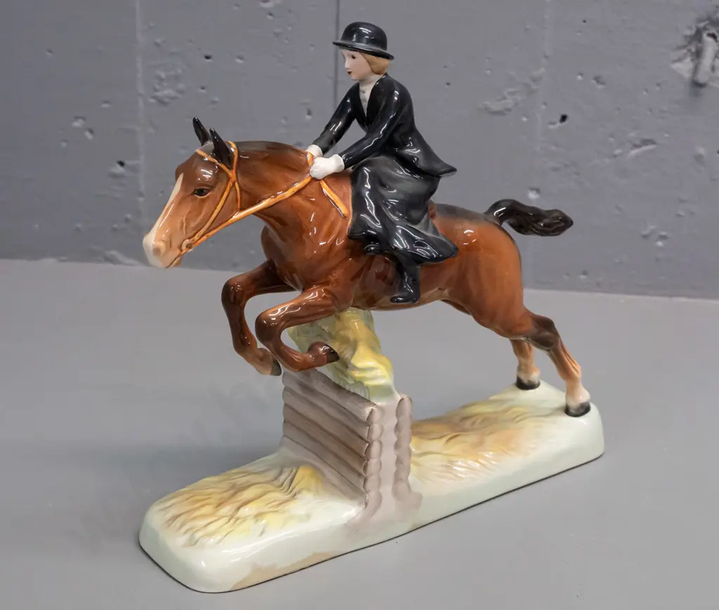 Beswick large jumping horse and side-saddle rider figurine H-260 L-265 Image 1++